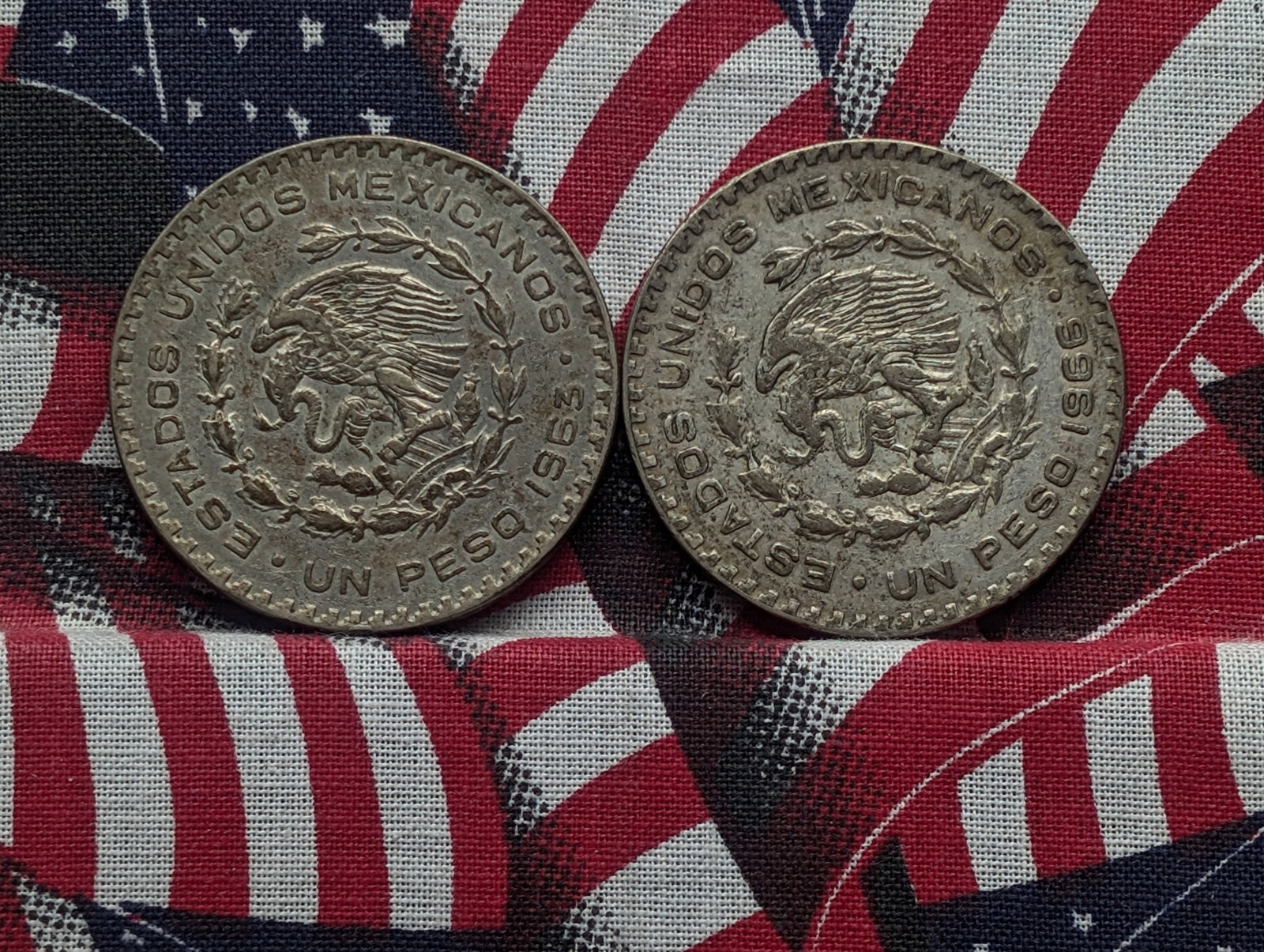 1963 & 1966 Mexico Pesos - 10% Silver: 1963 & 1966 Mexico Pesos - 10% Silver