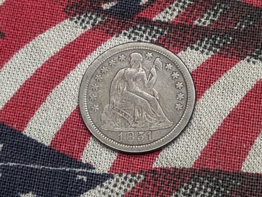 1851-O w/ Stars Seated Liberty Dime