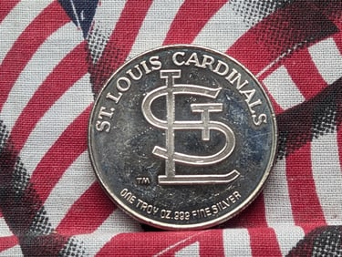 1 Oz. .999 FINE SILVER 1987 National League Champions - St. Louis Cardinals Designed Round