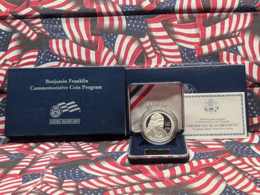 2006-P PROOF Benjamin Franklin - Founding Father Commemorative Silver Dollar in OGP w/ COA