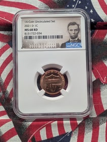 2021-D Lincoln Shield Cent - NGC MS68 RD