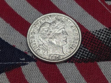 *AU DETAILS* 1909-D Barber Silver Dime