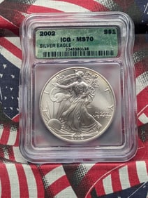 2002 American Silver Eagle - ICG Cert. MS70