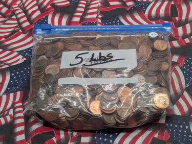 Approximately 5 Pounds Of Lincoln Memorial and Shield Cents, Unsearched!