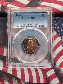 1969-S PROOF Lincoln Memorial Cent - PCGS PR68 RD