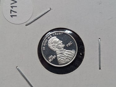 Silver Round Lincoln Shield Cent Design, .999 Fine Silver, One Gram