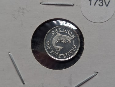 Silver Round Fish Design, by Monarch Precious Metals, .999 Fine Silver, One Gram