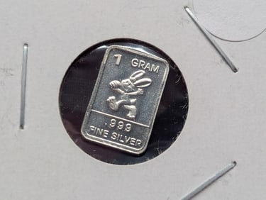 Easter Bunny Silver Bar .999 Fine Silver One Gram