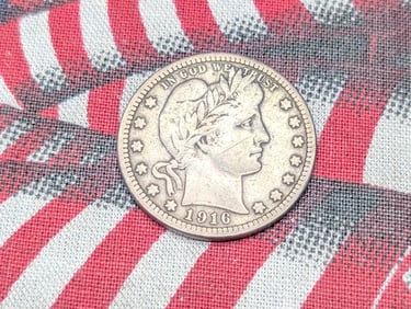 1916-D Barber Silver Quarter *FINE+*