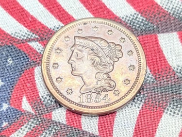*XF+* 1854 Braided Hair Large Cent