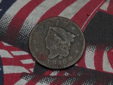 1816 Large One Cent Holed & Plugged