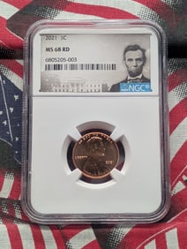 2021 Lincoln Shield Cent - NGC MS68 RD