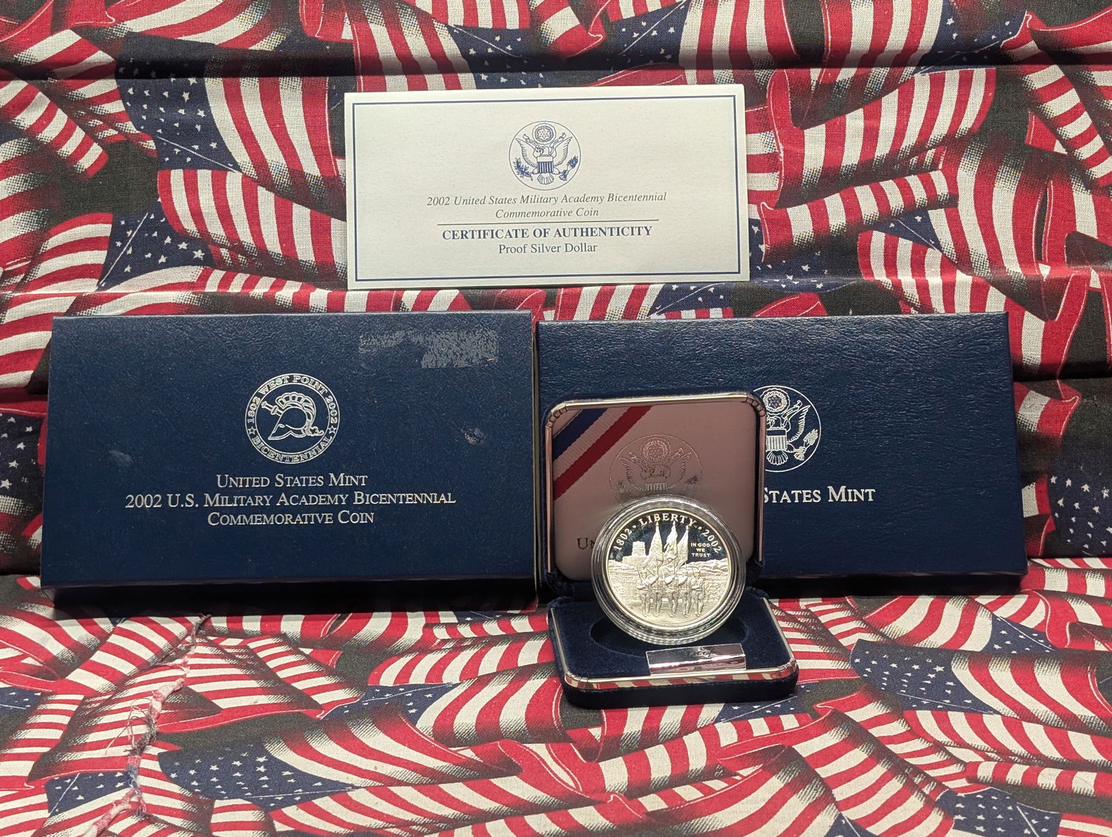 2002-W PROOF U.S. Military Academy Bicentennial - West Point Commemorative Silver Dollar in OGP w/ (1 of 4)