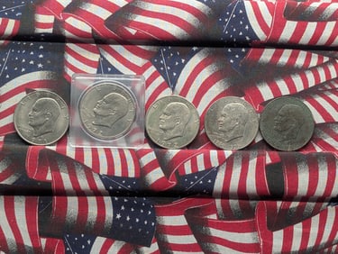 1971-D, (2) 1972, & (2) 1976 Eisenhower One Dollar Coins (5) Coins