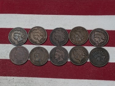 1890, 1891, 1900 to 1907 Indian Head Cents