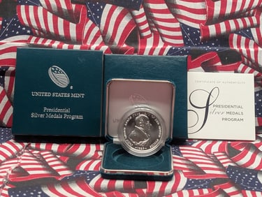 1 Oz. .999 FINE SILVER 2019 John Quincy Adams Presidential Medal in OGP w/ COA