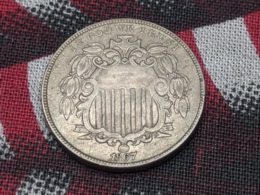 1867 Shield Nickel w/ Rays *XF*