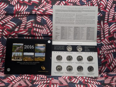 2016 P & D America The Beautiful Quarters Uncirculated Coin Set In OGP