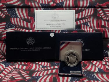 1997-P Proof National Law Enforcement Officers Memorial Commemorative Coin Proof 90% Silver Dollar