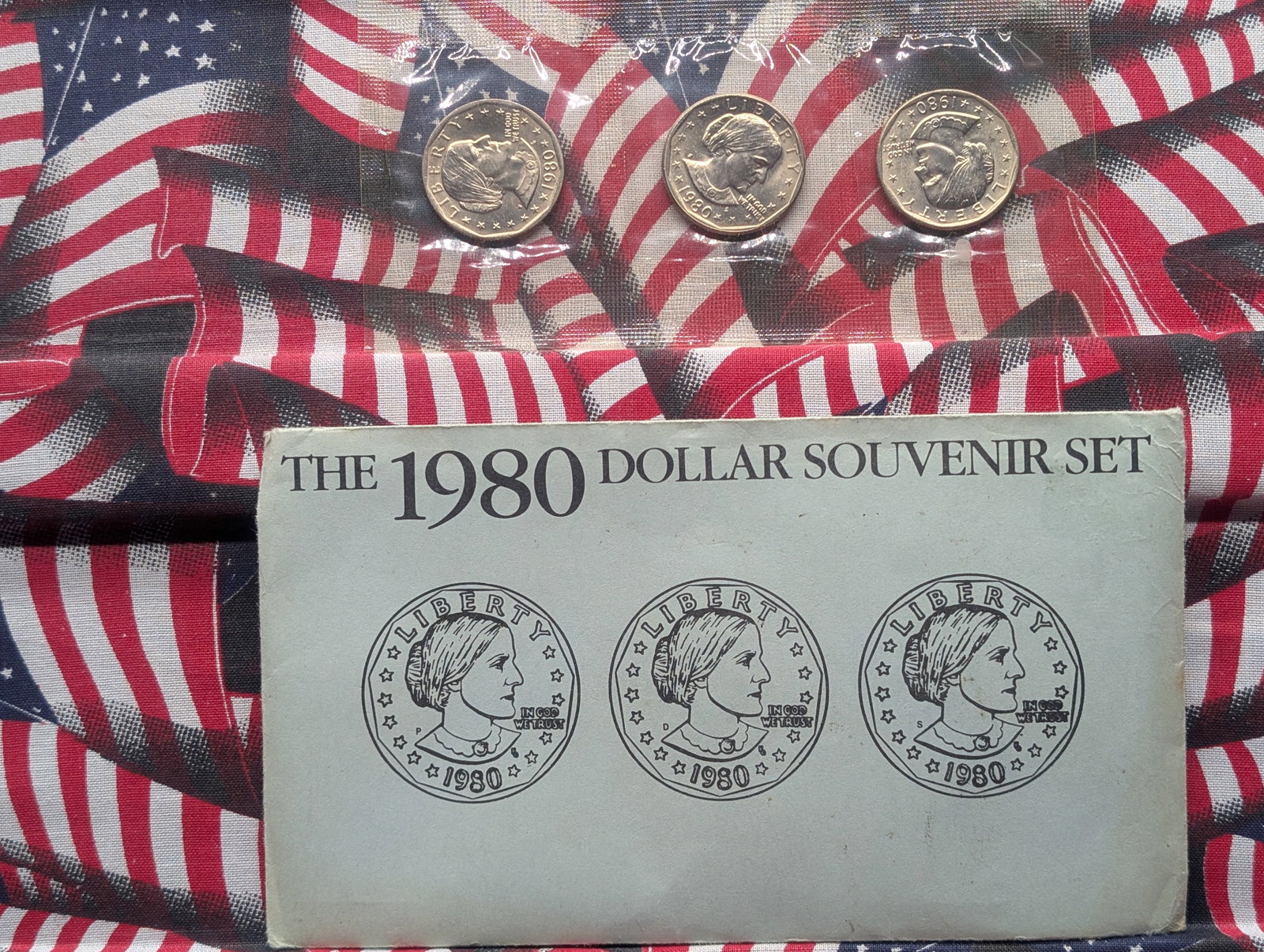 1980 P,D,& S Susan B. Anthony One Dollar Souvenir Set In OGP: 1980 P,D,& S Susan B. Anthony One Dollar Souvenir Set In OGP