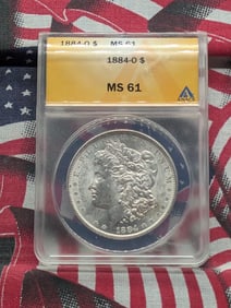 1884-O Morgan Silver Dollar - ANACS Cert. MS61