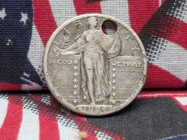 1924-D Standing Liberty Quarter (Holed) *VF/XF - BETTER DATE*