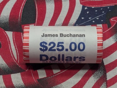 2011 Unopened $25 Roll Of James Buchanan Presidential Dollars