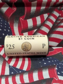 2022-P Unopened $25 Roll Of Sacagawea Ely S. Parker Dollars