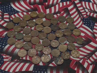 (50) Assorted Date 1940's - 1950's Lincoln Wheat Cents