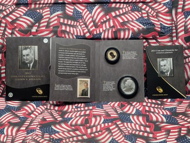 2015 U.S. Mint Coin And Chronicles Set, Featuring Lyndon B. Johnson.
