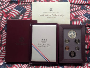 1988-S U.S. Mint Prestige Set in OGP w/ COA - Olympic & Liberty Torches Commemorative Silver Dollar