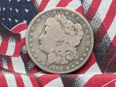 1888-O Morgan Silver Dollar w/ Hot Lips