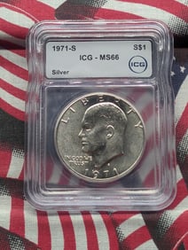 1971-S Eisenhower Silver Dollar - ICG Cert. MS66