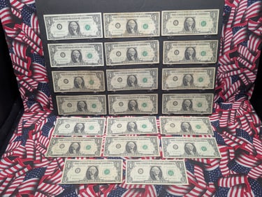Lot of Twenty 1963 B Series $1.00 Joseph W. Barr Notes