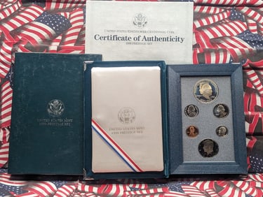 1990-S U.S. Mint Prestige Set in OGP w/ COA - Eisenhower Centennial Commemorative Silver Dollar