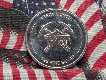 1 Oz. .999 FINE SILVER Pioneer Metals Designed Round