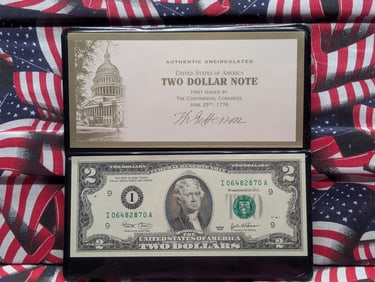 2003 Series $2.00 Federal Reserve Note *UNCIRCULATED* in Display Book
