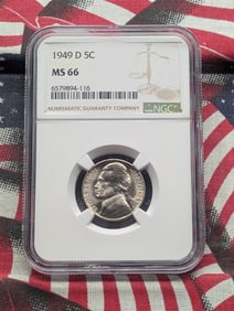 1949-D Jefferson Nickel - NGC MS66