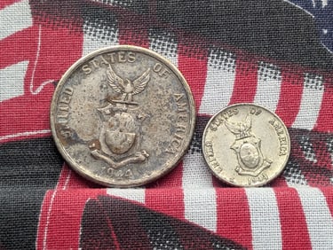 1944-D Philippines 10 Silver Centavos & 1944-S Philippines 50 Silver Centavos (2 PCS)