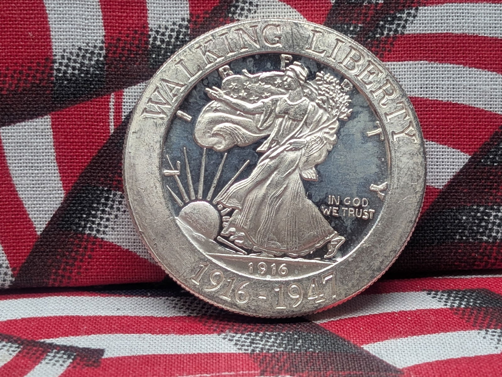 1 Oz. .999 FINE SILVER Walking Liberty Half Dollar Designed Round (1 of 2)