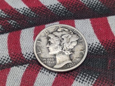 *KEY DATE - VG/FINE* 1921-D Mercury Silver Dime