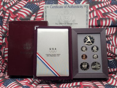 1992-S U.S. Mint Prestige Set in OGP w/ COA - Olympic Baseball Commemorative Silver Dollar