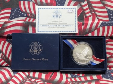 2008-P UNC Bald Eagle Commemorative Silver Dollar in OGP w/ COA