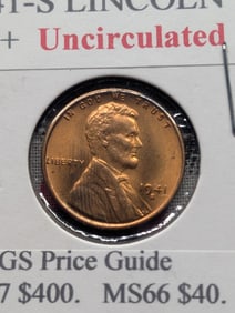 1941-S Lincoln Wheat Cent, UNC