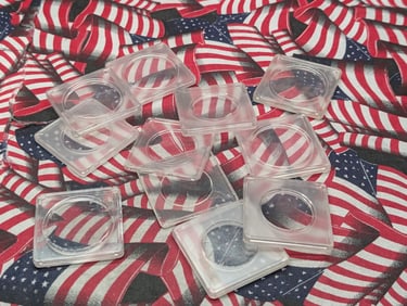 10 assorted plastic 2 X 2 coin holders