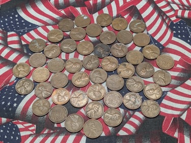 (50) 1940's-1950's Lincoln Wheat Cents  All S Mint marks