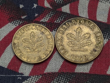 Germany 1949-F 5 Pfennig & 1949-G 10 Pfennig Coin