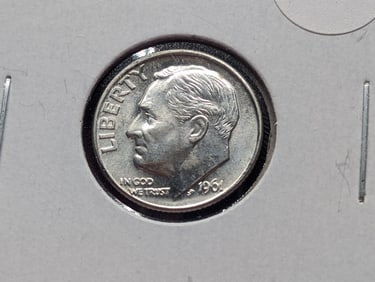 1961-D Roosevelt Dime, 90% Silver, BU