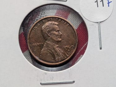 1969-D Lincoln Penny Missing Designers Initials (#127)