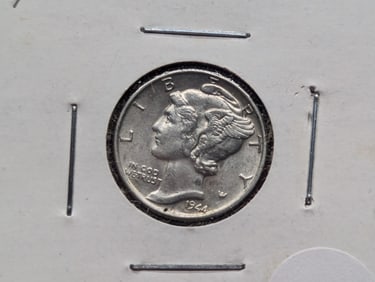 1944 Mercury Dime. 90% Silver. GEM BU. WWII Era